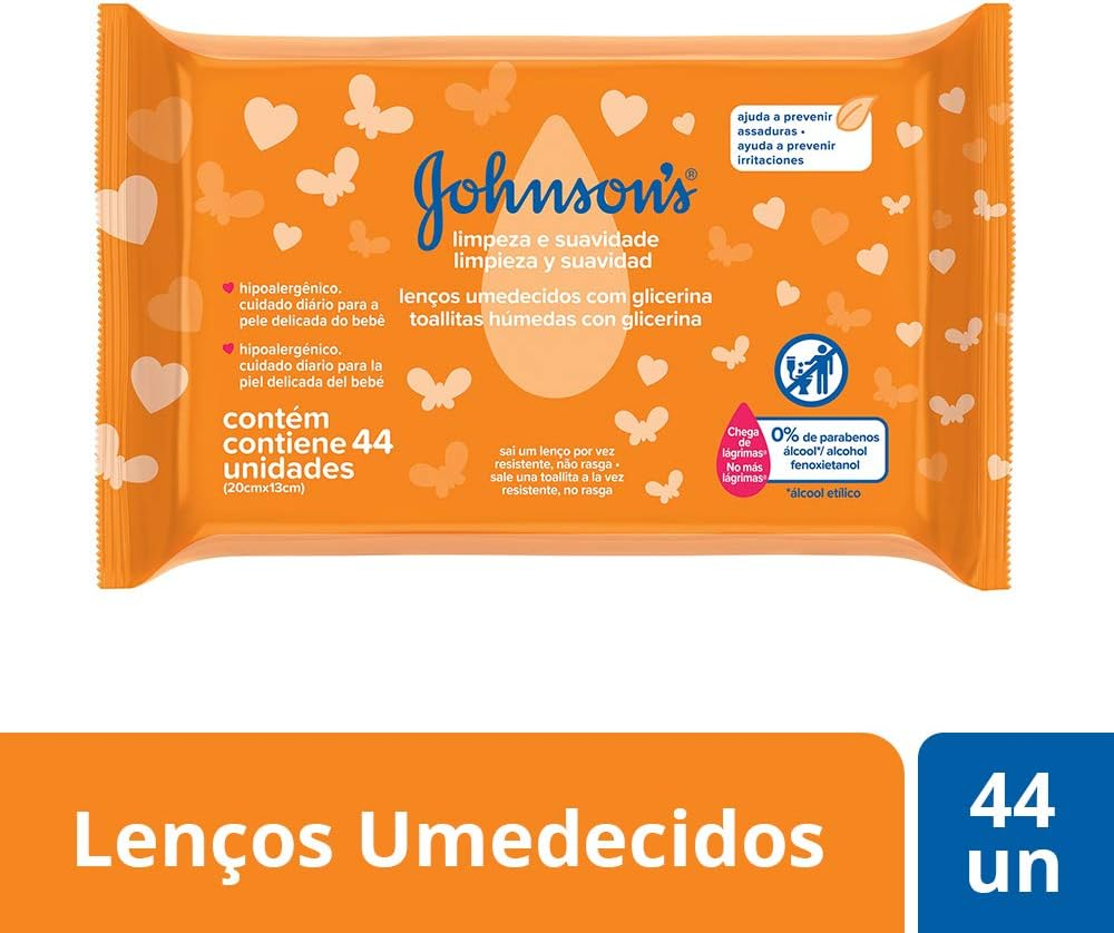 Johnson’s Baby Lenços Umedecidos Limpeza e Suavidade,44un