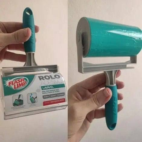 Flash Limp Rolo Adesivo Lavável Para Remover Pelos Fiapos E Poeira Flp6497