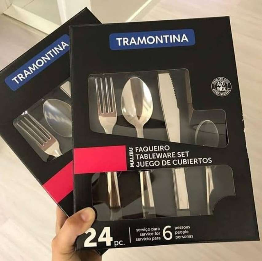 Faqueiro Malibu, 24 peças, Inox, Tramontina