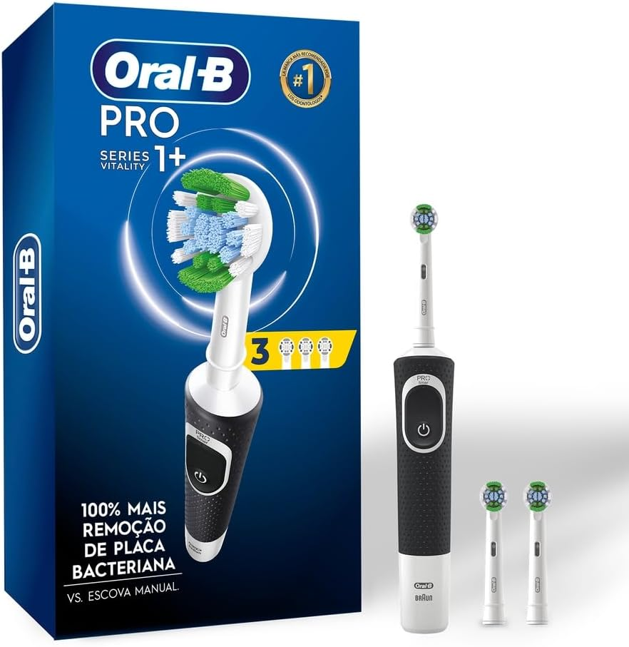 Oral-B Escova Elétrica Oral B Vitality 100+ Refis 3 Unidades, Preto