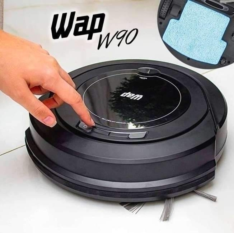 WAP ROBOT W90 – Aspirador de Pó Robô, Automático 3 em 1 Varre, Aspira, Passa Pano, MOP para Limpeza