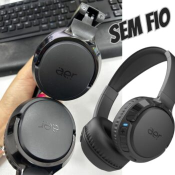 AER by Geonav Fone de Ouvido sem fio Bluetooth AerJoy, On-Ear Dobrável, função Encontrar fone, AER13BK