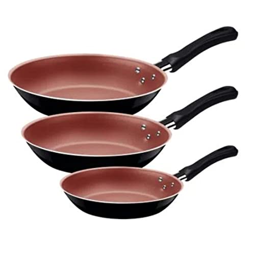 Tramontina JOGO FRIGIDEIRAS 3PCS CARIBE PRETO – SORTIDOS DE ALUMINIO COM REV ANTIADERENTE E POLIESTER