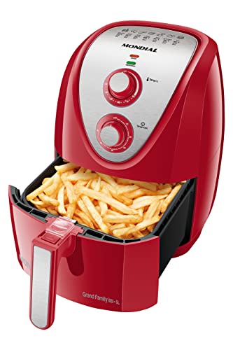 Fritadeira Sem Óleo Air Fryer 5L, Mondial, Vermelho/Inox, 1900W, 110V – AFN-50-RI