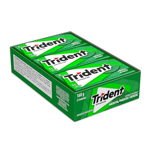 Chiclete Trident Menta Sem Açúcar – Caixa com 21 unid. de 8g