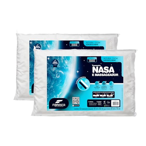 Kit 2 peças Travesseiro Nasa Up 3, para fronhas 50×70 cm, Fibrasca