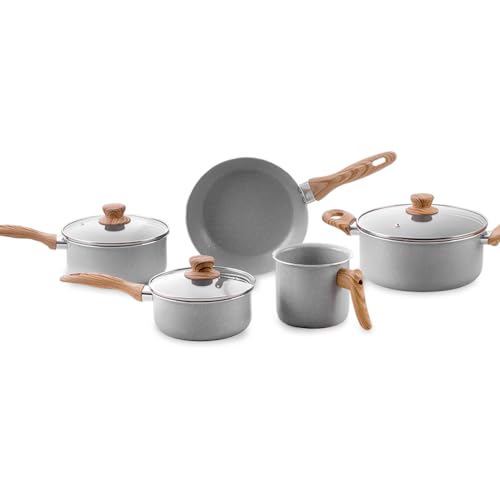 Brinox – Jogo de Panelas 5 Peças Ceramic Life Easy – Cinza