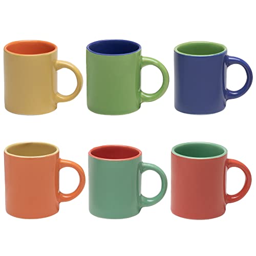 Mimo Style Mini Canecas Para Café Com 6 Peças Multicolor, Material de Cerâmica Com o Melhor Isolamento Térmico, Durabilidade Que Torna o Produto Sustentável (Colorida – 100ml)