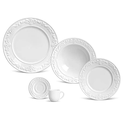 APARELHO DE JANTAR 20 PEÇAS ACANTHUS BRANCO