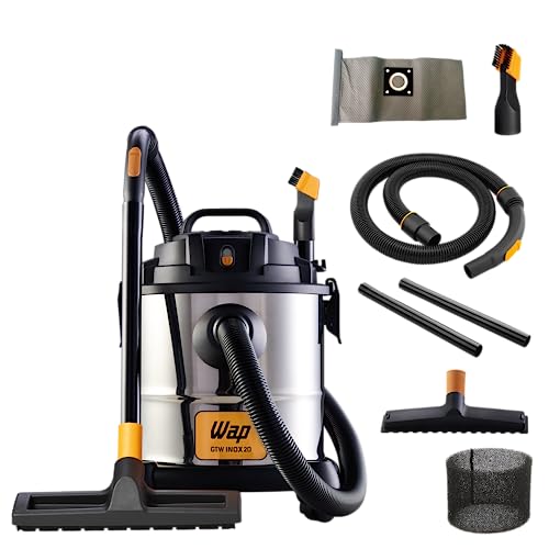 WAP Aspirador de Pó e Água Barril GTW INOX 20, Compacto, 20 Litros, com Filtro Lavável, 160mbar 1600W 127V