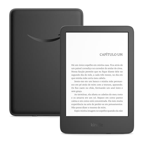 Novo Kindle (16 GB – modelo 2024) – Leve e compacto, com tela antirreflexo, trocas de página mais rápidas, luz frontal ajustável e bateria de longa duração – Cor Preta