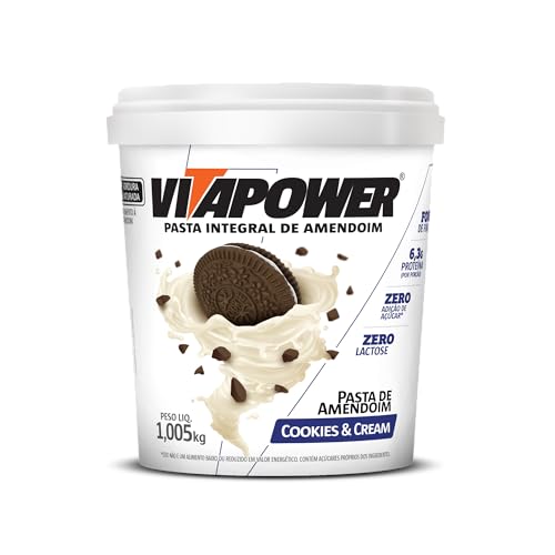 Vita Power Pasta De Amendoim Sabores Gourmet (1 005Kg) – Sabor Cookies And Cream