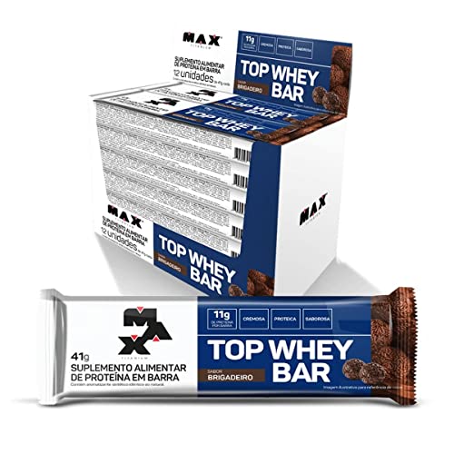 Max Titanium Top Whey Bar – 12 Unidades De 41G Brigadeiro –