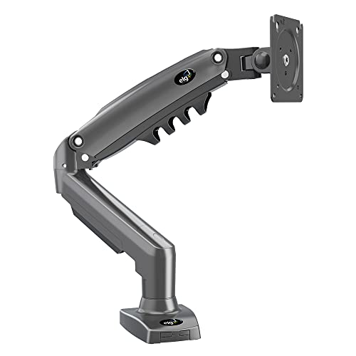 ELG, F80N, Suporte Ergonômico Articulado de Mesa com Pistão a Gás, Design Compacto e Retrátil para Monitores de 17” a 35”, Suporta de 2kg a 9kg, Preto