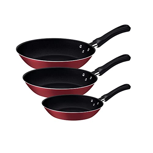 Tramontina JOGO DE FRIGIDEIRAS 3PCS CARIBE VERMELHO – SORTIDOS DE ALUMINIO COM REV ANTIADERENTE