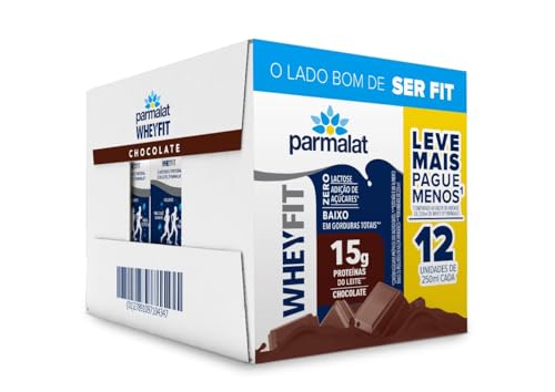 Parmalat WheyFit Pack Bebida Láctea Chocolate 15g de Proteína 250 Ml – 12 Unidades