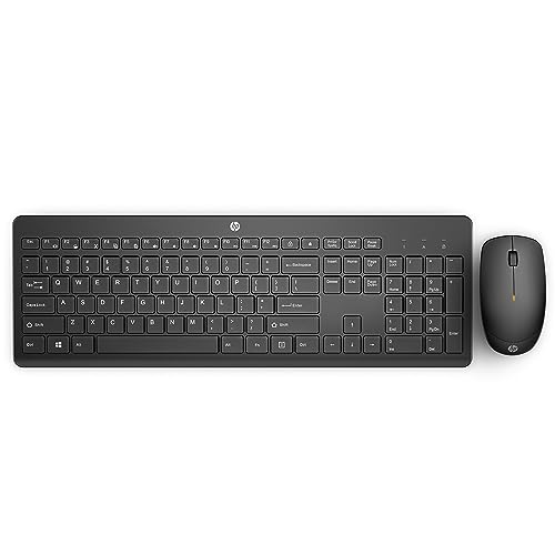Combo de Teclado e Mouse Ergonômico Sem Fio com Conexão USB Wireless Digitação Silenciosa e Precisa Layout ABNT2 230 Preto HP – 18H24AA#AC4