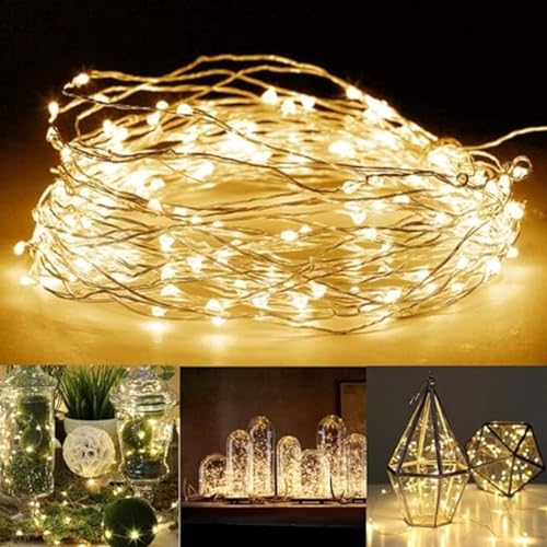 Luz de Fada Cordão de Cobre – 10 Metros 100 Leds, Pilha e USB