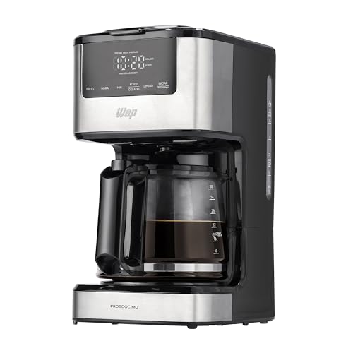 WAP Cafeteira Elétrica Digital AROMA WCD1500, Timer Programável, 1,5 Litros, Filtro Permanente e Removível, 900W 220V