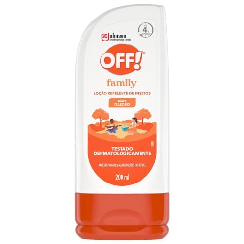 OFF! Family, Repelente de Mosquitos e Insetos, Nova Emalagem, Proteção por até 4h, Não Oleoso, Testado dermatologicamente, 200ml