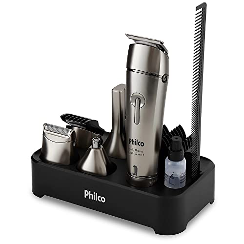 Aparador de Pelos Philco PAP03 Multigroom Aqua 12 em 1 Prata 3W Bivolt