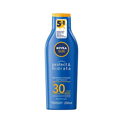 NIVEA SUN Protetor Solar Protect & Hidrata FPS 30 200ml – Com toque seco, rápida absorção e resistente à água, esse protetor solar oferece alta proteção ao sol e promove hidratação à pele