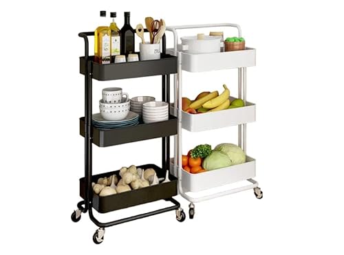 Carrinho Organizador Multiuso 3 Prateleiras Com Rodinhas/Estante/Fruteira (Branco)