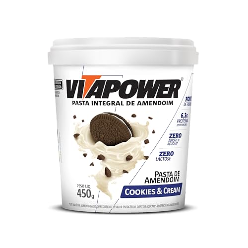 VitaPower Pasta De Amendoim Integral – 450G Cookies And Cream – Vitapower