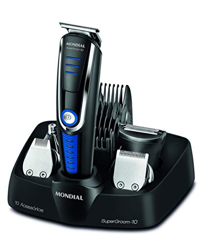 Aparador de Pelos Super Groom 10, Mondial, Preto/Azul, 6W, Bivolt – BG-03