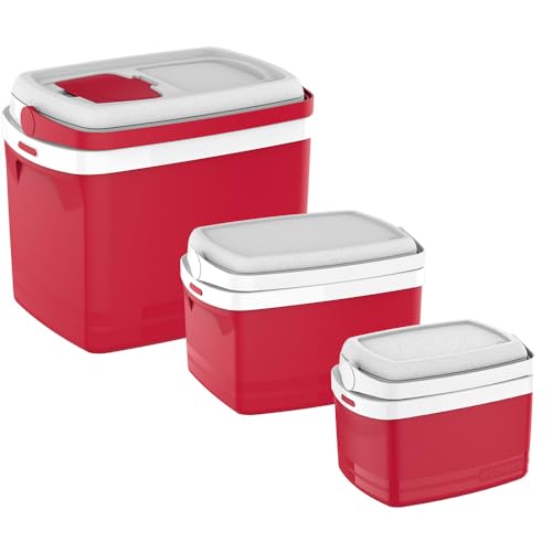 Kit Caixas Térmicas Tropical 32L/12L/5L, Soprano, Vermelha, Grande/Médio/Pequeno