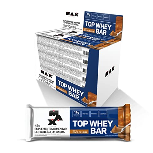 Max Titanium Top Whey Bar 12 Unidades De 41G (Doce De Leite)