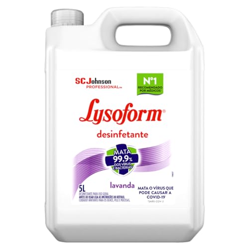 Lysoform Lavanda Líquido, Desinfetante para Limpeza Pesada e Eficiente, 5L