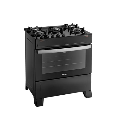 Fogão Atlas 5 Bocas preto Atenas Glass com Acendimento automático – Bivolt