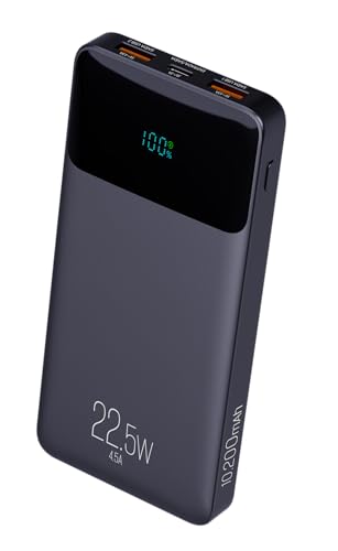 ELG, PB102BK, Power Bank 10.200mAh com Display Indicador, Carregamento Via Porta USB-A e USB-C, Proteção de Aquecimento, Curto Circuito e Sobre Carga, Preto