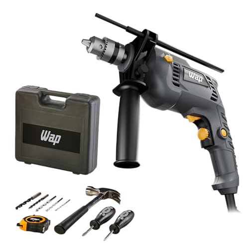 WAP Parafusadeira e Furadeira de Impacto 3/8″ WF-700K10, com 11 Acessórios e Maleta, Controle de Velocidade, 700W 127V