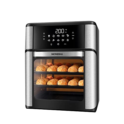 Fritadeira Air Fryer Forno Oven 12L, Mondial, Preto/Inox, 2000W, 110V – AFO-12L-BI