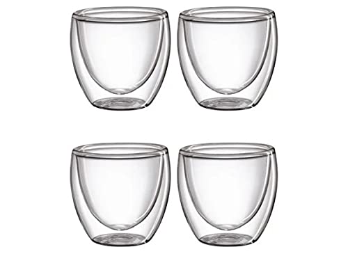 Conjunto 4 Copos Parede Dupla Café/chá Vidro Borossilicato – Envio Hoje