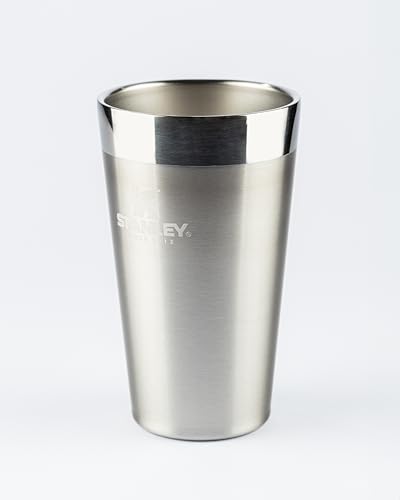 Stanley – Copo de cerveja isolado, copo empilhável Stay Chill de 473 ml, para bebidas quentes ou frias, Stainless Steel