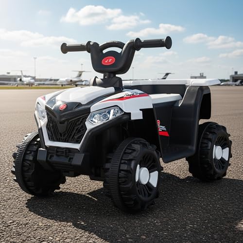 Mini Quadriciclo Elétrico Infantil Bateria 6v com Luz e Som Música (Branco)