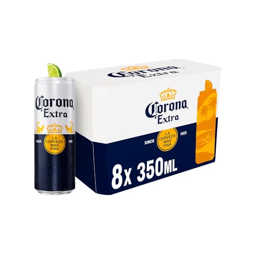 Cerveja Corona Extra Lata 350ml – Pack com 8 unidades