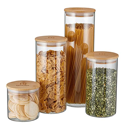 Potes Herméticos Porta-Mantimentos com Tampa de Bambu Electrolux – 4 unidades