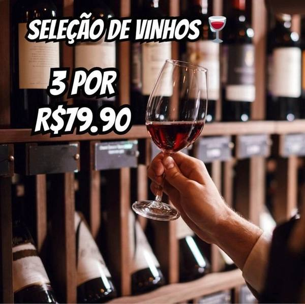 Leve 3 vinhos por R$ 79,90