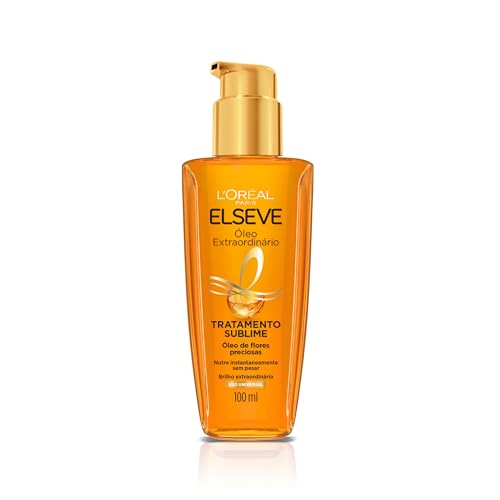 ELSÉVE Óleo Capilar L’Oréal Paris Elseve Óleo Extraordinário 100Ml – Leave In Anti Frizz Protetor Térmico Tratamento Reconstrutor Para Todos Os Tipos De Cabelo