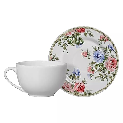 Xícara Chá com Pires Romântica 2 Alleanza 250 ml 6 un