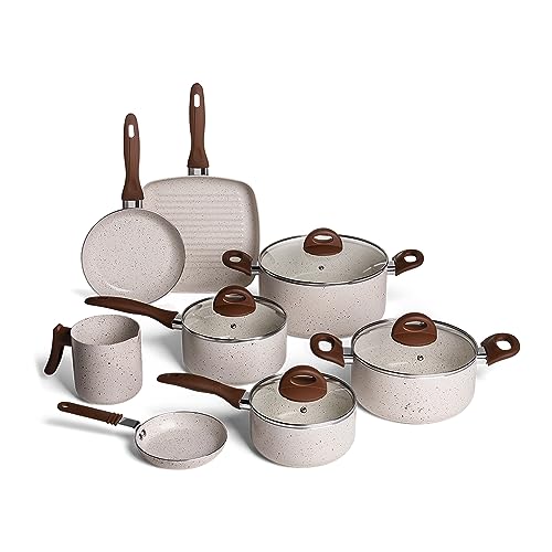 Brinox – Jogo de Panelas 8 Peças Ceramic Life Smart Plus – Vanilla