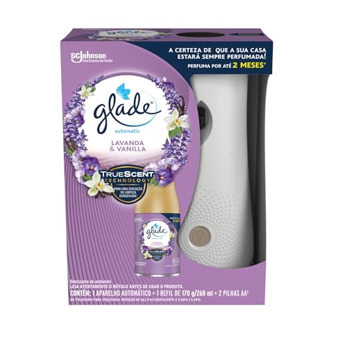 Glade Aromatizador de Ambiente Automático, Lavanda e Baunilha, Kit Aparelho e Refil 260ml